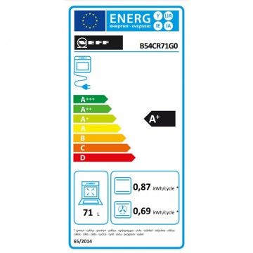 Neff B54CR71G0 Φούρνος άνω Πάγκου 71lt χωρίς Εστίες Π59.6εκ. Μαύρος